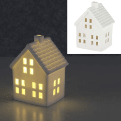 LED House, White, M, approx. 8x11 cm