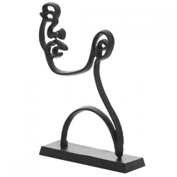 Licht & Wohnen Skulptur Face mattschwarz 48 cm