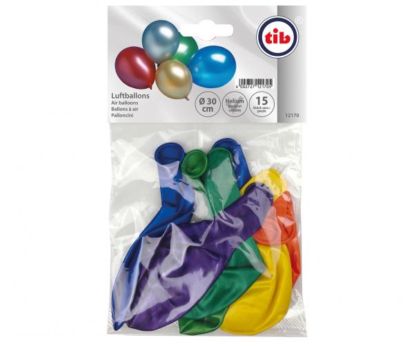 Luftballons "Metallic-bunt" - 15 St&uuml;ck - 30 cm
