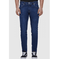 moderne 2Y Premium Herren Jeans Skinny Fit Stretch Reißverschluss mit Baumwolle Blau