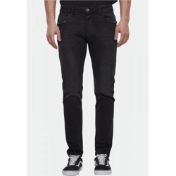 moderne 2Y Premium Herren Jeans Skinny Fit Stretch Reißverschluss mit Baumwolle Schwarz