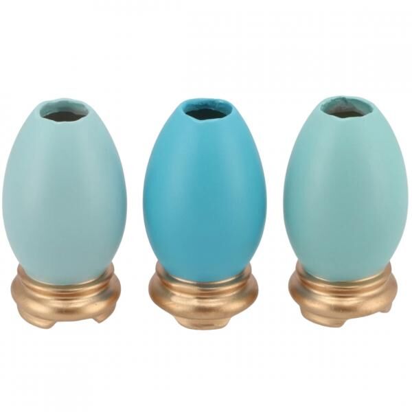 Osterdekoration Osterei blau 15 cm 3 Stück sortiert