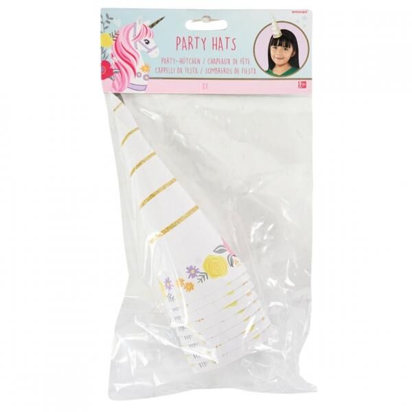 Partyhut Magical Unicorn Papier 17 cm 8 Stück