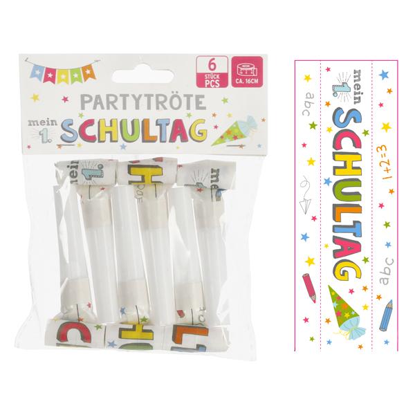 Partytr&ouml;te Schulanfang, 6er Set, ca. 16cmH