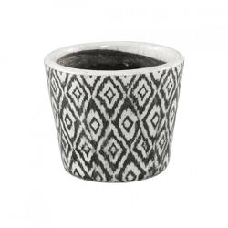 PTMD Blumentopf Beire M ikat Druck schwarz/weiß 12 cm