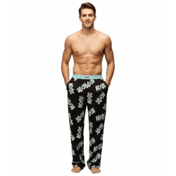 RE:COVERED X ACDC Loungepants Herren Schlafanzug-Hose mit ACDC Allover-Print Pyjama-Hose RCPER922 Schwarz