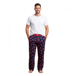 RE:COVERED X MARVEL Deadpool Icon Repeat Loungepants Herren Schlafanzug-Hose Deadpool-Print Pyjama-Hose PCMARV504 Blau/Rot