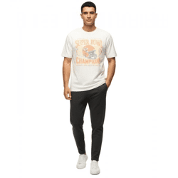 RE:COVERED X NFL Kansas City Chiefs Herren T-Shirt mit Champions-Print Baumwoll-Shirt RCNFL1559 Ecru-Weiß