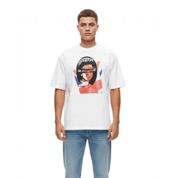 RE:COVERED X Sex Pistols Herren T-Shirt God Save the Queen Baumwoll-Shirt mit großem Print Rundhals-Shirt RCBVD3845 Weiß
