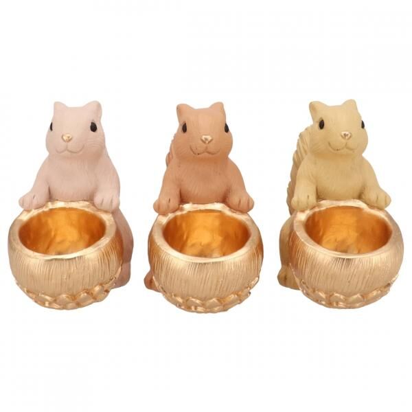 Schale Jingle Eichhörnchen sitzend sand/rosa 17 cm 3fach sortiert