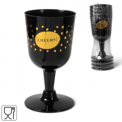 Senza Weingläser schwarz/gold 140 ml 4 Stück