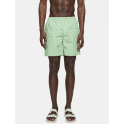 sommerliche Urban Classics Herren Shorts Kordelzug Reißverschluss 120 g/m² Pastell-Grün