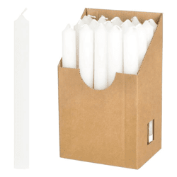 Taper Candle, White, Rustic, 20 per display, 20 cm H