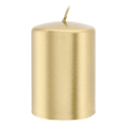 Pillar candle, gold, metallic, small, approx. 10 cm high