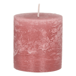 Rustic Pillar Candle, Pink, S, approx. 7x8 cm
