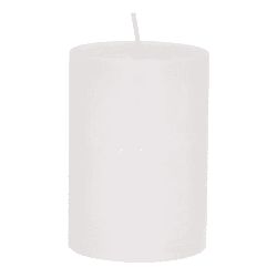 Rustic Pillar Candle, White, M, approx. 7x10 cm