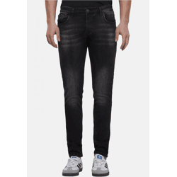 stylische 2Y Premium Herren Jeans Skinny Fit Stretch Reißverschluss mit Baumwolle Schwarz