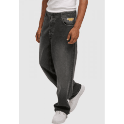 stylische Homeboy Herren Jeans Stretch Reißverschluss Taschen mit Baumwolle Schwarz