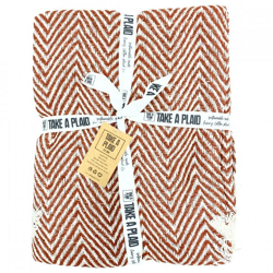 Take a plaid 31 recycelte Baumwolle Rost 125 x 150 cm
