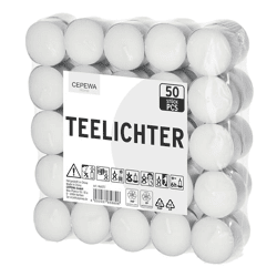 White tea lights, pack of 50