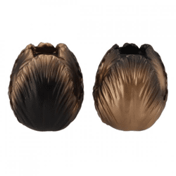 Vase Toulon schwarz/gold 10 cm 2 Stück sortiert