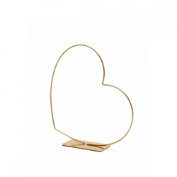 Dekoration Herz Rahmen liegend gold 25 cm