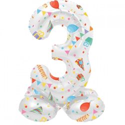 Folat foil balloon standing 3 Joyful party 41 cm