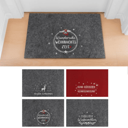 Christmas felt doormat, 4/s, embroidered, approx. 60x40cm