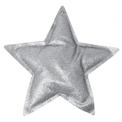 Weihnachtsanhänger Star glitter metallic silber 18 cm