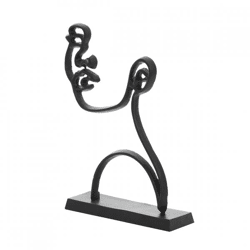 Light & Living sculpture Face matte black 38 cm