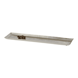 Plate, silver, finely hammered, large, approx. 51x12cm