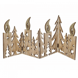 Silhouette Kerzen und Weihnachtsbaum faltbar 60 cm