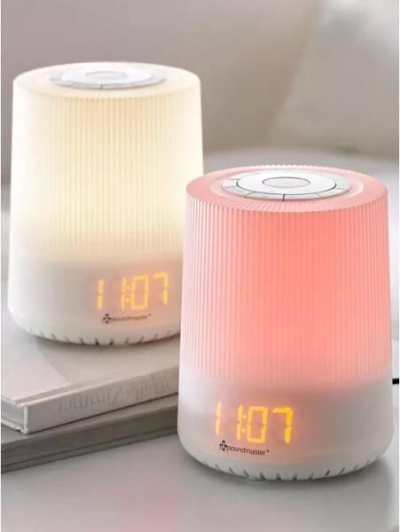 soundmaster UKW-PLL Uhrenradio mit farbigen LED Nachtlicht, Sonnenaufgangssimulation