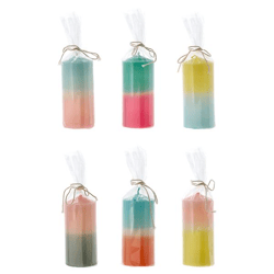 Pillar candle Colorful 6x12cm 6/s