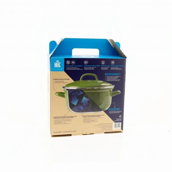 BK Holland Cookware Dutch Oven 22 cm Grün Emaille-Schmortopf mit Deckel (BK Indigo)