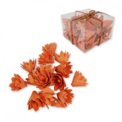 Dekoration Blumen Holz orange 3 cm
