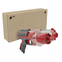 F2694 NERF Elite Disrupter Blaster 6-Dart rotierende Trommel, 6 offizielle Elite Darts, Slam Fire, durchscheinendes Rot