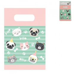 Hallo Haustiere Geschenktüte Hund/Katze 23,5 cm Satz von 8