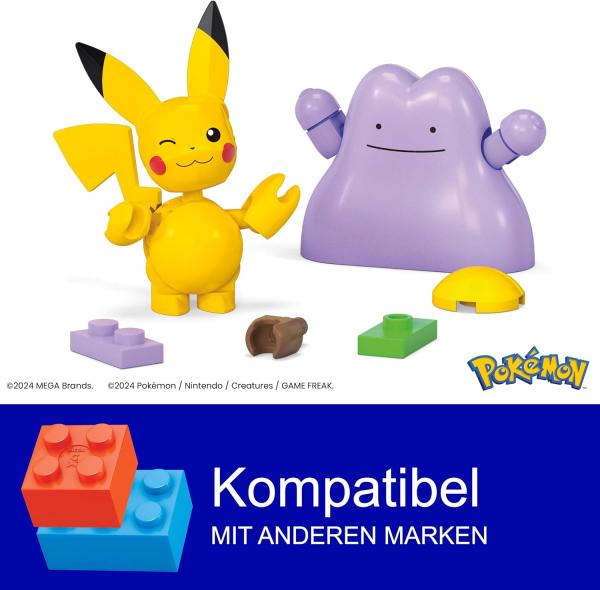 MEGA Pokémon Actionfigur Bauspielzeug-Set Pikachu und Ditto JCT43 (EOL)