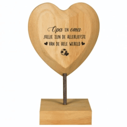 Paper Dreams Holzherz mit der Aufschrift „Opa und Oma“, 18 cm