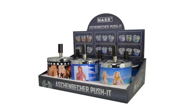 Pin-Up - Dreh-Aschenbecher Sortiment - 9 x 12 cm - 6er Display