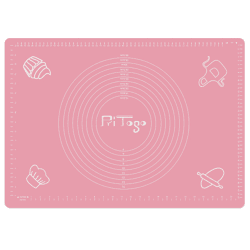 Backmatte (65 x 45 cm Rosa) Silikonmatte mit Skala Backunterlage Teigmatte Rollmatte - Antihaft extra stabil rutschfest