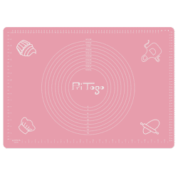 Backmatte (65 x 45 cm Rosa) Silikonmatte mit Skala Backunterlage Teigmatte Rollmatte - Antihaft extra stabil rutschfest