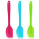 Pritogo Teigschaber-Set 3-teilig (21,5cm) Silikonspatel Teigspachtel Backzubehör mit Metallkern bis 220° BPA-frei (Blau Grün Pink)