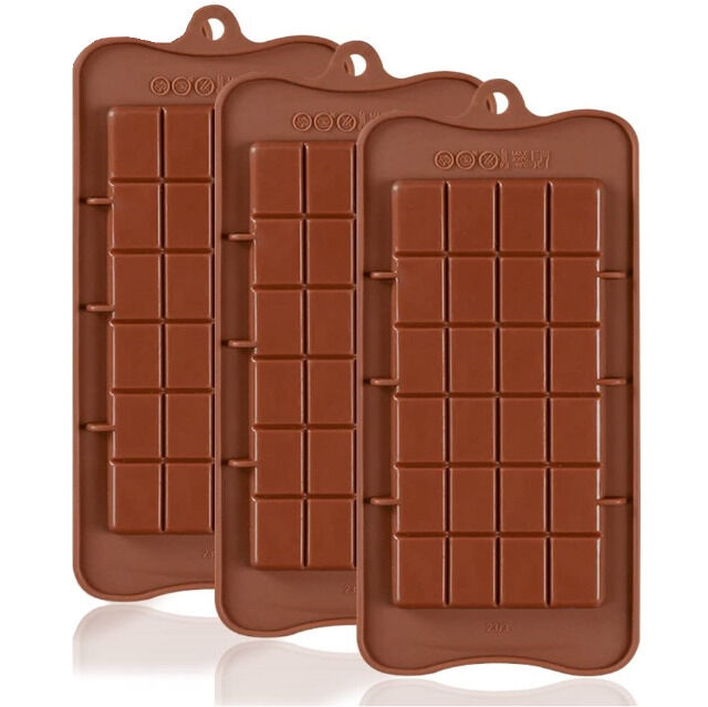 Schokoladenform (3er-Set) brechbare Silikonform Backform Flexible Form für DIY Schokolade Bonbons Pralinen Energieriegel Tortendeko
