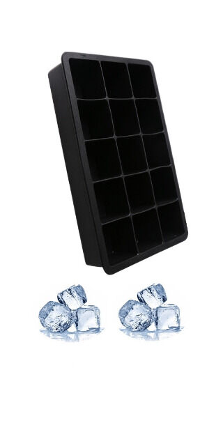 Silikon Eiswürfelform 2er Pack, BPA-Frei, stapelbar 500ml 3,3x 3,3x 3,3cm Eiswürfelgröße lebensmittelecht platzsparend S