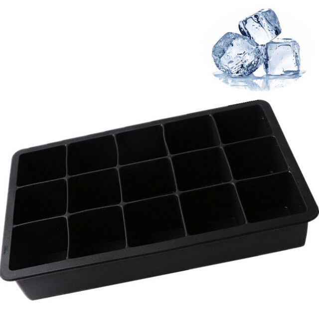 Silikon Eiswürfelform 2er Pack, BPA-Frei, stapelbar 500ml 3,3x 3,3x 3,3cm Eiswürfelgröße lebensmittelecht platzsparend S