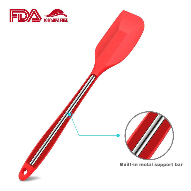 Teigschaber-Set (4-teilig) Silikonspatel Teigspachtel Backzubehör mit Metallkern bis 220° BPA frei 