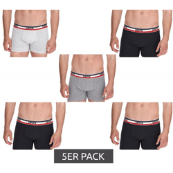 5er Pack LEVI`S Herren Boxershorts Baumwoll-Unterwäsche mit farblichen Akzenten am Bund 701224335 Schwarz/Grau