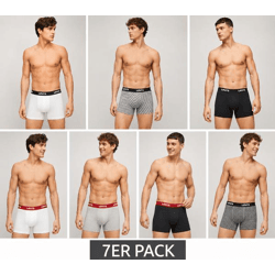 7er Pack LEVI`S Herren Boxershorts Baumwoll-Unterwäsche mit farblichen Akzenten am Bund in Geschenkbox 701225625 003 Schwarz/Weiß/Rot/Grau